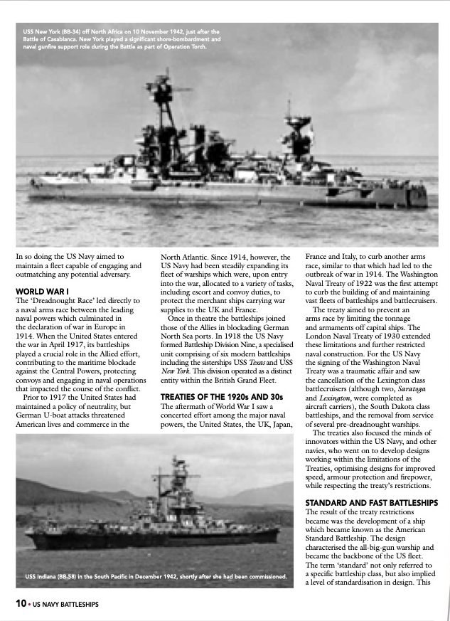 Magazine page: US Navy battleships in World War I and the treaties of the 1920s and 30s